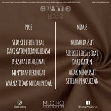 Maybe you would like to learn more about one of these? Miio Hq Kelebihan Kain Katun Twill Seperti Yang Diulas Sedikit Diatas Kain Katun Twill Memiliki Karakteristik Yang Mirip Dengan Kain Drill Berikut Ini Adalah Kelebihan Katun Twill Dibanding Jenis Kain Lainnya