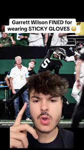 Garrett Wilson FINED for wearing STICKY GLOVES 😳 #nfl #nflfootball  #garrettwilson