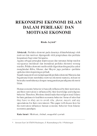 Mengapa riba memiliki hubungan terbalik dengan sedekah ? Pdf Rekonsepsi Ekonomi Islam Dalam Perilaku Dan Motivasi Ekonomi