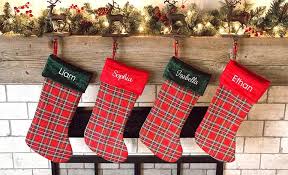 Personalized christmas stockings make the surprises inside feel even more special! Personalized Plaid Christmas Stockings Qualtry