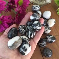2 Zebra Jasper Tumbled Stones Zebra Marble Calming Black And White Gemstone Root Chakra Zebra Metaphysical Zebra Jasper White Gemstone White Jasper Stone