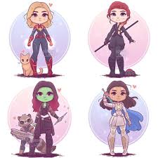 All The Marvel Heroes I Ve Drawn So Far Who Should I Draw Next Captainmarvel Blackwidow Gamora Va Chibi Marvel Gamora Marvel Avengers Cartoon