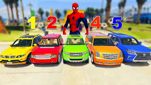 Learn Numbers And Colors With Offroad Cars Spiderman Nursery Rhymes C Nursery Rhymes Rhymes Learning Numbers