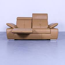 Corona Emporio Designer Leder Sofa Cognac Braun Zweisitzer Couch Echtleder Funktion 5308 Couch Sofa Design