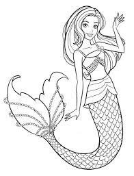 Hand drawn mermaid swinging on rope in underwater world. Barbie Mermaid Coloring Page Mermaid Coloring Book Mermaid Coloring Mermaid Coloring Pages