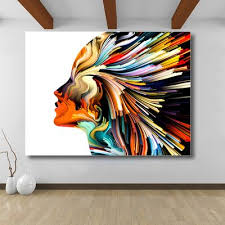 Living Colors Wall Decor Art On Canvas Arte En Lienzo Pinturas Abstractas Rostros De Arte