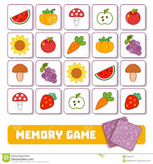 Memory Game For Children Cards With Fruits And Vegetables Stock Vector Illustration Of Apple Agriculture 93684018 Memory Games Games For Kids Cards