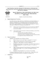 The actual proposal has different meanings to different people. Draft Proposal For Amendment Of The Icao Regional Supplementary
