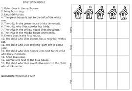Real einstein challenge is a logic puzzle to challenge your brain. Manual Who Owns The Fish How To Solve The Einstein Riddle And Other Logic Puzzles