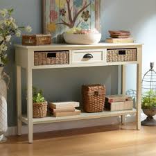 Cream 3 Drawer Storage Console Table Kirklands Entryway Table With Storage 3 Drawer Storage Console Table