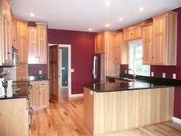 kitchen. hickory cabinets and floor