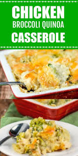 Chicken Broccoli Cheese Quinoa Casserole Is A Twist On A Favorite Classic Comfort Food Comfort Food Recipes Casseroles Chicken Broccoli Cheese Quinoa Casserole
