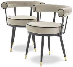 21 posts related to modern dining chairs images. Casa Padrino Luxury Dining Chair Set Greige Black Brass 66 X 59 X H 70 Cm Dining Chairs With Fine Velvet Dining Room Furniture