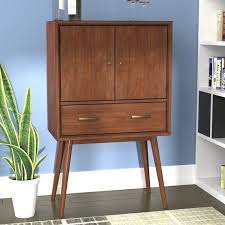 It opens up to reveal plenty of storage for your bottles and stemware. Modern Rustic Interiors Morris Mid Century Modern 4 Bottle Floor Wine Cabinet Reviews Way Wine Cabinets Mid Century Modern Cabinets Mid Century Bar Cabinet