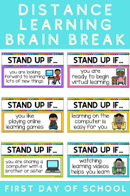 Stand Up Sit Down Brain Break First Day Of School Distance Learning In 2020 Distance Learning Brain Breaks Brain Breaks Elementary