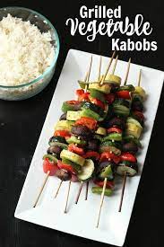 Grilled Vegetable Kabobs Easy On The Summer Cook Life As Mom Cook Even Your Side Dishes Grilling Recipes Sides Vegetable Kabobs Grilled Vegetable Kabobs