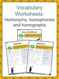 premium homonyms vocabulary facts worksheets for kids