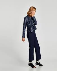 Faux Leather Jacket With Ruffle Trim Jackets Woman Zara Canada Jacken Frauen