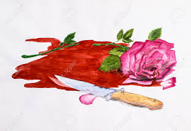 Usually the intent is to wet the blade with the blood of one's enemies, but if none are available, the warrior may substitute his own blood to honor the letter of the rule. Drawing Watercolor Rose Flower And A Knife In The Blood A Pool Stock Photo Picture And Royalty Free Image Image 114078303