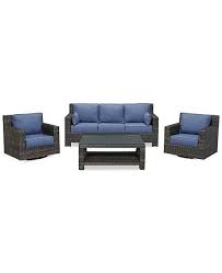 Furniture Viewport Outdoor Wicker 4 Pc Seating Set 1 Sofa 2 Swivel Gliders And 1 Coffee Table Created For Macy S Reviews Furniture Macy S Outdoor Wicker Outdoor Seating Set Club Chairs
