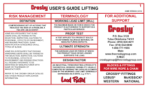 Crosby S User S Guide Lifting