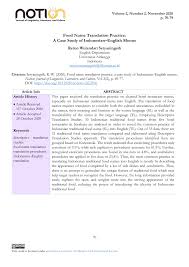 Kamus bahasa daerah lengkap terjemahan indonesia. Pdf Food Name Translation Practice A Case Study Of Indonesian English Menus