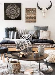 Boho living room black and white. Navajo Mix Naturel Home Decor Bohemian Style Living Room Bohemian Living Room