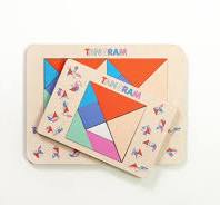 Fun Colorful Tangram Puzzle, Wooden Puzzle for Kids, Wooden ...