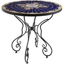 Rania Table Blue Tiled Coffee Table Mosaic Patio Table Painted Patio Table