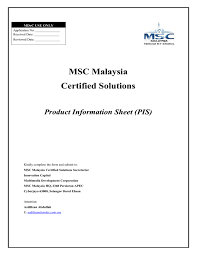 Pair one of these free logo fonts with an icon, and you are ready to start your business. Msc Malaysia Certified Solutions Product Information Sheet Pis