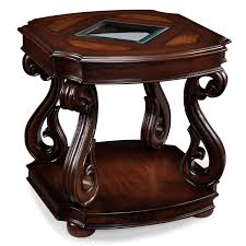 Liv white faux marble 36 inch round coffee table with brushed stainless steel base $350. Traditional Italian Brown End Table Harcourt Rc Willey Furniture Store End Tables Furniture Cherry End Tables