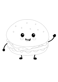 Dessin kawaii trop mignon raffine dessin kawaii a imprimer. Coloriage Hamburger Kawaii Coloriage Nourriture Gratuit A Imprimer Dessin