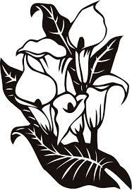 カラーリリーのイラスト 画像no 8 カラーリリー 白黒 無料のフリー素材集 百花繚乱 切り絵 画像 花のスケッチ イラスト