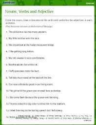 These connect a subject noun with a predicate noun that means the same thing or with a predicate adjective that describes the subject. Nouns Verbs And Adjectives Worksheet Download Education World
