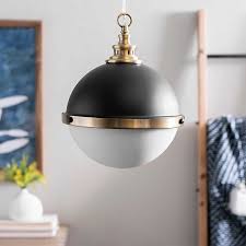 Our pendant light shades come in a range of styles, colours and shapes; Black Dome And Glass Pendant Light Kirklands
