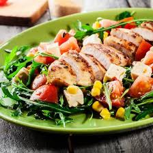 Salade De Poulet Avocat Et Mais Recette En 2020 Salade Poulet Recette Filet De Poulet Salade Poulet Avocat