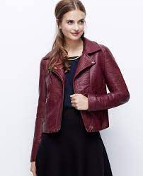 Chianti Cream Ann Taylor Vegan Leather Jacket Red Leather Moto Jacket Leather Jacket Brands