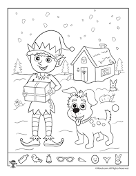 Santa S Helpers Christmas Hidden Picture Page Woo Jr Kids Activities Christmas Coloring Pages Hidden Pictures Printables Free Christmas Printables
