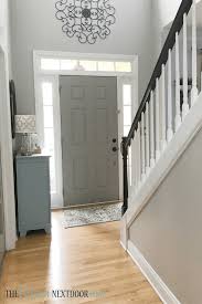 This space should work for you organizationally. Welcome Home To Your Favorite New Foyer Color Combo Sticking With Warm Inviting Neutrals Yami From Ya Painted Front Doors Foyer Colors Foyer Ideas Entryway