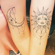 It's a small moon and sun in the middle of the back and it's awesome. Official Tumblr Page For Tattoo Filter Two Nice Bicep Tattoos Of The Sun And The Moon Tattoos For Daughters Friendship Tattoos Sun Tattoos