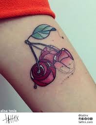 Alisa Tesla Saint Petersburg Russia Tattrx Cherry Tattoos Fruit Tattoo Tattoos