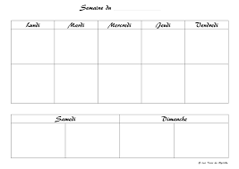 J'ai fais quelques recherche, et je vous ai. Modele 4 Planning Vierge Menu Semaine Modeles De Menu