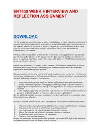 Any good interview relies on the ability to effectively prepare. Ent435 Week 6 Interview And Reflection Assignment By Timcleverly Issuu