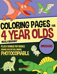 Great for helping kids learn the bible stories while also sparking their imagination. Coloring Pages For 4 Year Olds Dinosaurs Ridgeway Nicola Manning James 9781800271081 Amazon Com Books