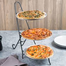 Clipper Mill By Get Ir 511 10 Black Powder Coated Iron Round 3 Tier Pizza Stand Pizza Buffet Food Set Up Food
