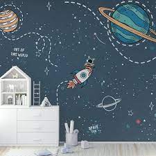 Put them up, turn out the light, and watch them glow. Self Adhesive Peel And Stick Kids Wallpaper Removable Space Etsy In 2021 Kids Wall Murals Kids Room Wall Murals Kids Room Murals