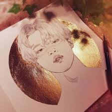 More Gold Jimin Bts Btsfanart Gold Drawing Bts Drawings Art