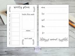 Weekly Bullet Journal Printable Bullet Journal Pages Weekly Etsy In 2020 Planner Bullet Journal Planner Bullet Journal Layout Bullet Journal Layout