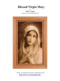 Stained glass mary counted cross stitch pattern. Cross Stitch Patron Virgin Mary Needlework Handicrafts