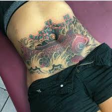 My Beautiful Koi Fish Cover Up Tattoo Bye Bye Stretch Marks Stomach Tattoos Women Belly Tattoos Stomach Tattoos